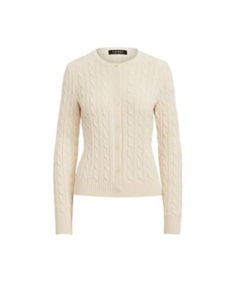 ＜LAUREN RALPH LAUREN (Women)＞ケーブルニット　コットン　カーディガン　セーター