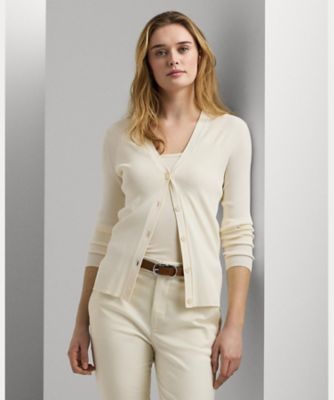 リブド Vネック カーディガン | LAUREN RALPH LAUREN (Women