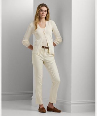 リブド Vネック カーディガン | LAUREN RALPH LAUREN (Women