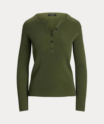 ＜LAUREN RALPH LAUREN (Women)＞リブニット　ヘンリーネック　セーター　ＷＭＬＲＳＷＥＳ６８２０７５１