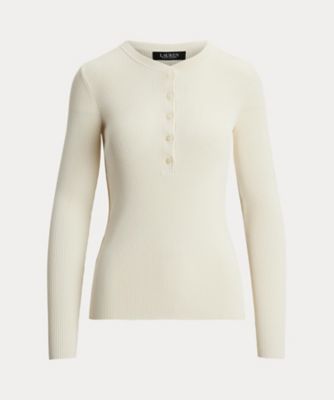 ＜LAUREN RALPH LAUREN (Women)＞リブニット　ヘンリーネック　セーター　ＷＭＬＲＳＷＥＳ６８２０７５２