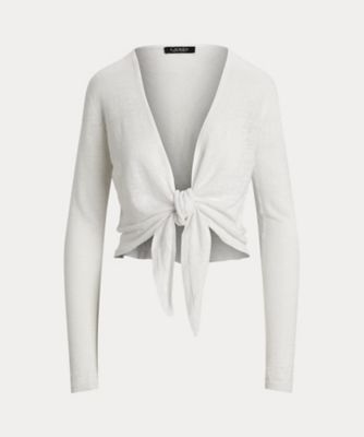 LAUREN RALPH LAUREN (Women)/ローレン ラルフ ローレン タイフロント リネン カーディガン WMLRSWES6820755