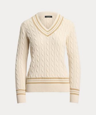 LAUREN RALPH LAUREN (Women)/ローレン ラルフ ローレン ケーブルニット コットン クリケット セーター WMLRSWES6820765