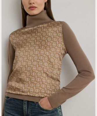 ジオプリント ウールブレンド タートルネック セーター