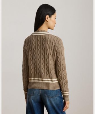 ケーブルニット コットン クリケット セーター