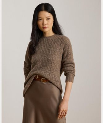 4×ラルフローレン パープルレーベル カシミヤ ヘリンボーンソックス ワンサイズ ヘリンボーン オーバーサイズ セーター