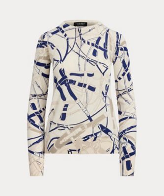 LAUREN RALPH LAUREN (Women)/ローレン ラルフ ローレン ベルティングプリント コットンブレンド セーター WMLRSWES6820781 101ナチュラル トップス【三越伊勢丹/公式】