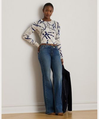 ベルティングプリント コットンブレンド セーター