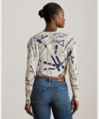 ベルティングプリント コットンブレンド セーター