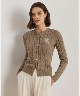 ケーブルニット コットン カーディガン