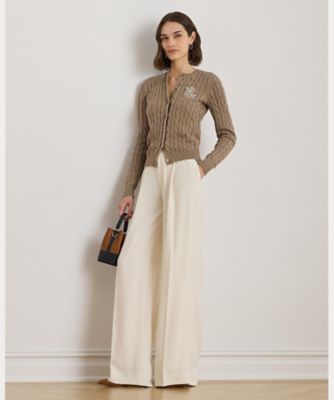 ケーブルニット コットン カーディガン