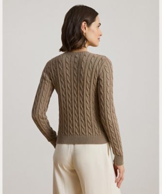 ケーブルニット コットン カーディガン