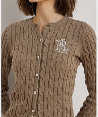 ケーブルニット コットン カーディガン