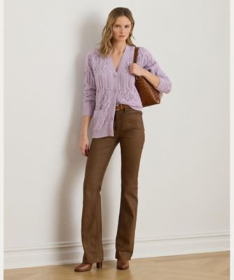 ポインテール ウールブレンド Vネック カーディガン