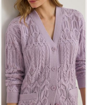 ポインテール ウールブレンド Vネック カーディガン