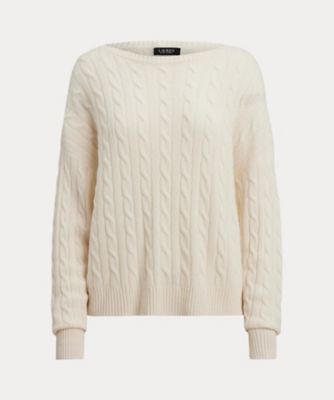 ＜LAUREN RALPH LAUREN (Women)＞ケーブルニット　ウールカシミヤ　セーター　ＷＭＬＲＳＷＥＳ６８２０８１７
