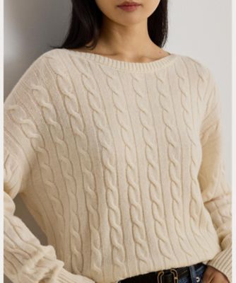 ケーブルニット ウールカシミヤ セーター