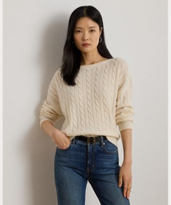 ケーブルニット ウールカシミヤ セーター