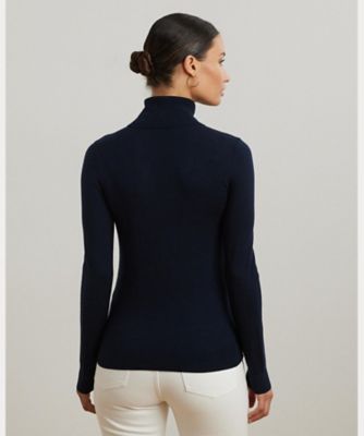 シルクブレンド タートルネック セーター