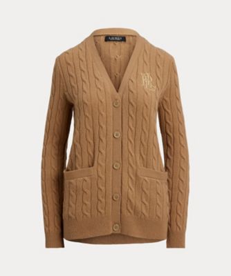 ＜LAUREN RALPH LAUREN (Women)＞ケーブルニット　ウールカシミヤ　カーディガン　ＷＭＬＲＳＷＥＳ６８２０８５３