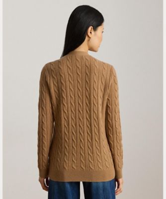 ケーブルニット ウールカシミヤ カーディガン