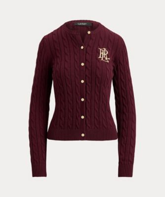 ケーブルニット コットン カーディガン