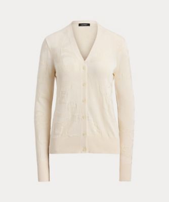 ＜LAUREN RALPH LAUREN (Women)＞ベルティングモチーフ　Ｖネック　カーディガン　ＷＭＬＲＳＷＥＳ６８２０８６５