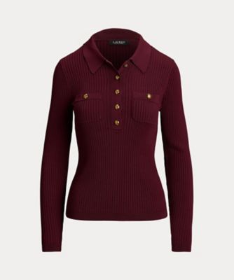新品　Ralph Lauren ラルフローレン リブニットポロ　袖口裾メロー仕上 新品 Ralph Lauren ラルフローレン リブニットポロ 袖口裾メロー仕上