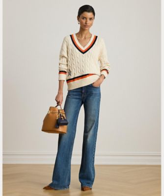 ケーブルニット コットン クリケット セーター