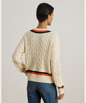 ケーブルニット コットン クリケット セーター