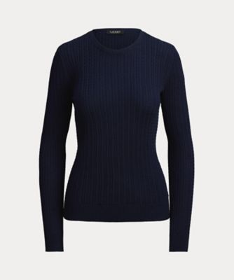 ＜LAUREN RALPH LAUREN (Women)＞ミニケーブル　クルーネック　セーター　ＷＭＬＲＳＷＥＳ６８２０８９１