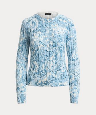 ＜LAUREN RALPH LAUREN (Women)＞ペイズリー　ケーブルニット　コットン　セーター　ＷＭＬＲＳＷＥＳ６８２０９０１