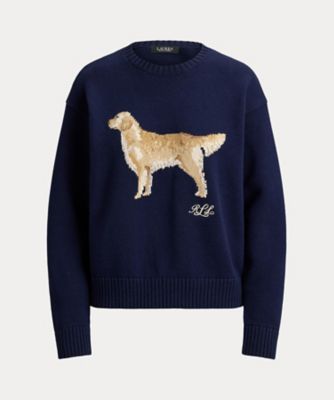 ＜LAUREN RALPH LAUREN (Women)＞インターシャニット　ゴールデン　レトリバー　セーター　ＷＭＬＲＳＷＥＳ６８２０９４４