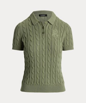 ＜LAUREN RALPH LAUREN (Women)＞ケーブルニット　コットン　ポロ　セーター　ＷＭＬＲＳＷＥＳＮ８２０１５２