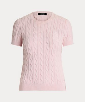 ＜LAUREN RALPH LAUREN (Women)＞ケーブルニット　コットン　ショートスリーブ　セーター　ＷＭＬＲＳＷＥＳＮ８２０１５８