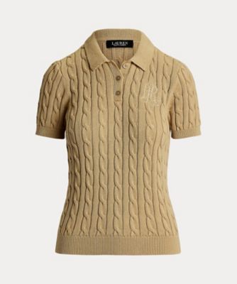 ＜LAUREN RALPH LAUREN (Women)＞ケーブルニット　コットン　ポロ　セーター　ＷＭＬＲＳＷＥＳＮ８２０１６０