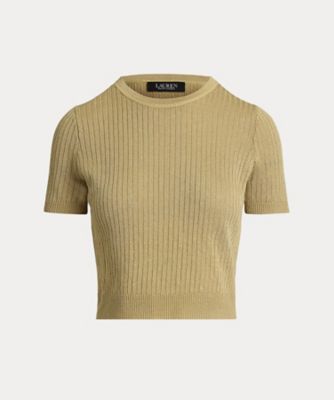 【専用】ローレンラルフローレン カットソー サマーニット リネン S リブ リネンブレンド ショートスリーブ セーター