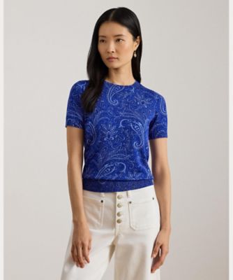 ペイズリー ショートスリーブ セーター