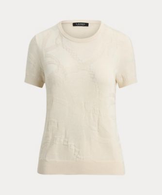 ＜LAUREN RALPH LAUREN (Women)＞ベルティングモチーフ　ショートスリーブ　セーター　ＷＭＬＲＳＷＥＳＮ８２０１８６