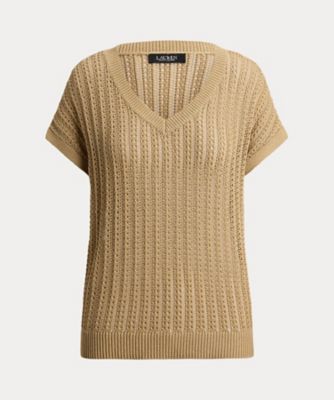 ＜LAUREN RALPH LAUREN (Women)＞コットンブレンド　メッシュ　ショートスリーブ　セーター　ＷＭＬＲＳＷＥＳＮ８２０１９５