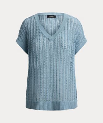 ＜LAUREN RALPH LAUREN (Women)＞コットンブレンド　メッシュ　ショートスリーブ　セーター　ＷＭＬＲＳＷＥＳＮ８２０１９６
