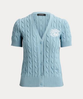＜LAUREN RALPH LAUREN (Women)＞ケーブルニット　コットン　ショートスリーブ　カーディガン　ＷＭＬＲＳＷＥＳＮ８２０１９８