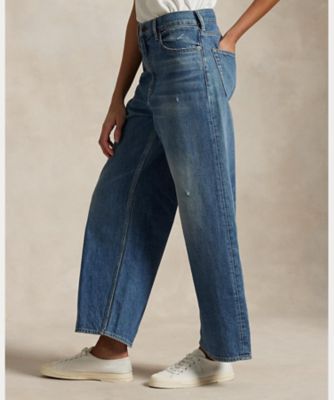 ハイライズ ワイドレッグ クロップ ジーンズ