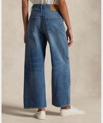 ハイライズ ワイドレッグ クロップ ジーンズ