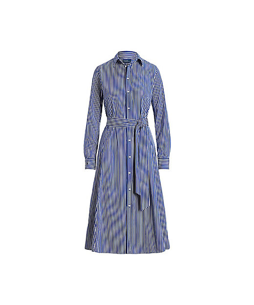 ベルテッド ストライプド コットン シャツドレス の通販 | 三越伊勢丹