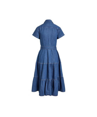 ベルテッド ティアード コットン シャツドレス | ファッション・服