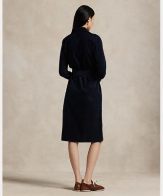 【極美品】ローレンラルフローレン☆QRタグ　現行　コーデュロイ　ベルトワンピース 現行 QR付】ローレンラルフローレン Aライン コットンブレンド