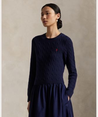 2024ss⭐︎新品タグ付き⭐︎ラルフローレン⭐︎ストライプド ケーブルニット ドレス 2024ss⭐︎新品タグ付き⭐︎ラルフローレン⭐︎ストライプド ケーブル