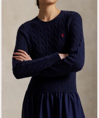 ハイブリッド ケーブル セーター ドレス