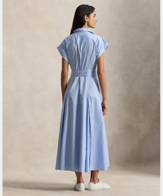 新品✨24SS ローレンラルフローレン フローラルベルテッドリネンシャツドレス ストライプド ベルテッド コットン シャツドレス
